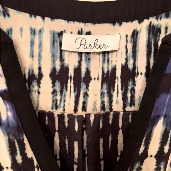 Parker 100% silk printed dress size small. - Picture 2 of 3